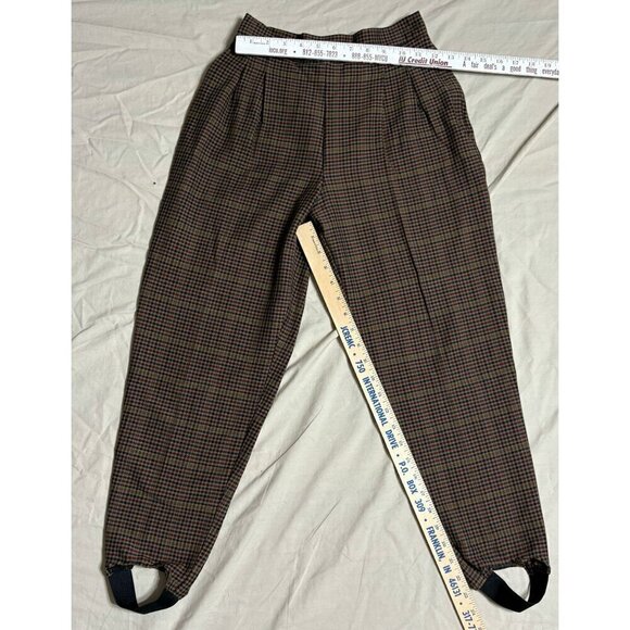 Vintage Kathie Lee Houndstooth Stirrup Pants Small Checkered Pattern Equestrian - Picture 2 of 8
